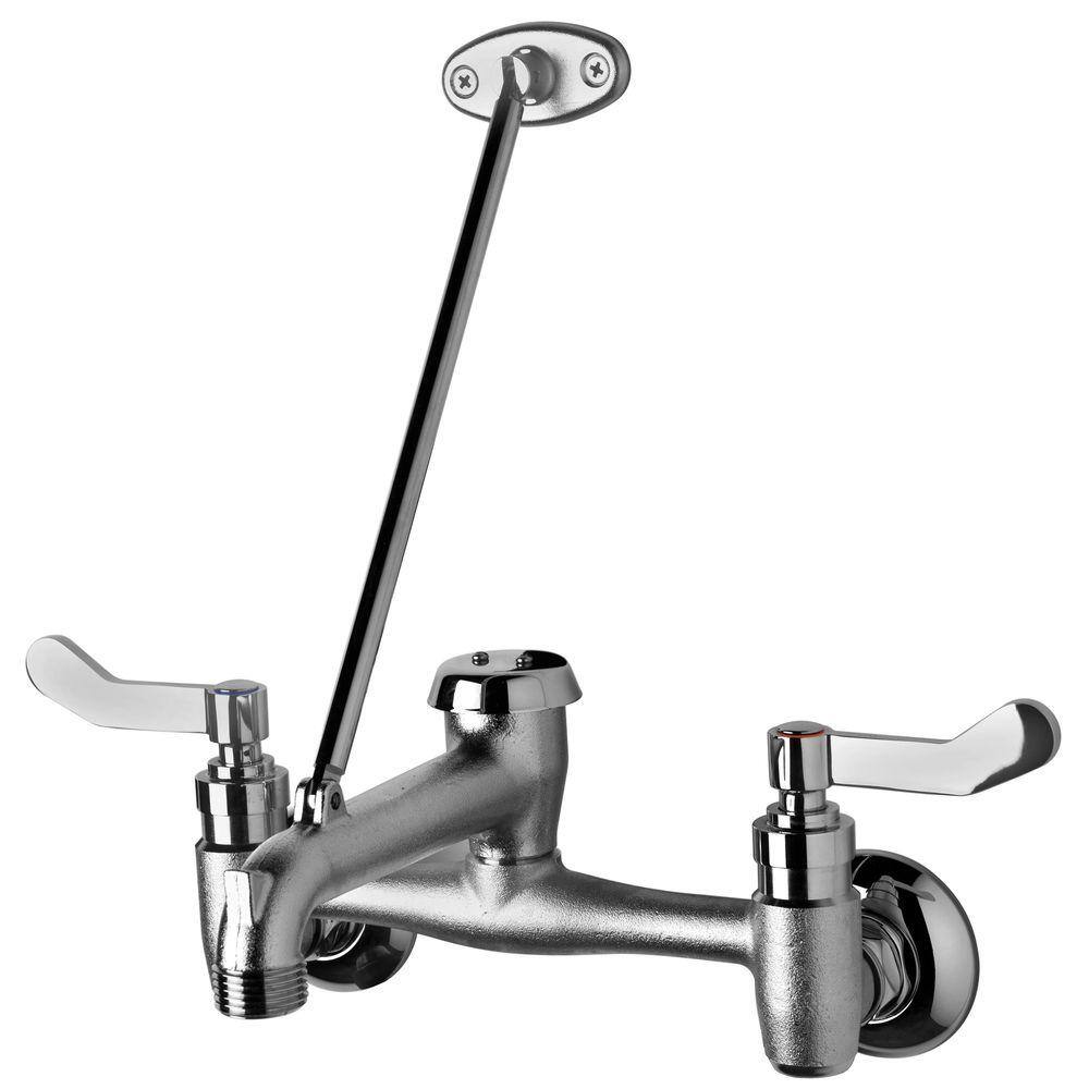 Ultra Faucets Light Commercial Collection 2Handle WallMount Mop Service Sink Faucet in Chrome