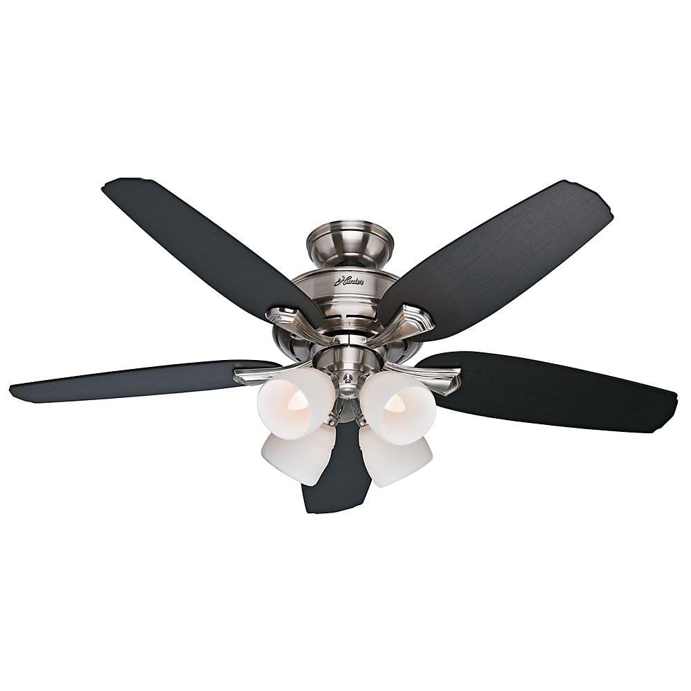Channing 52 in. Indoor Brushed Nickel Ceiling Fan with Light Kit ...