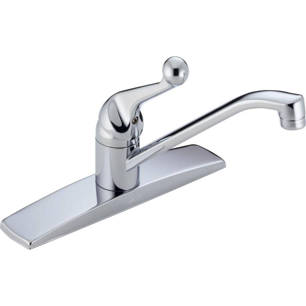 Delta Classic Single Handle Standard Kitchen Faucet In Chrome With within The Stylish and Interesting kitchen sink faucet single handle for Your home
