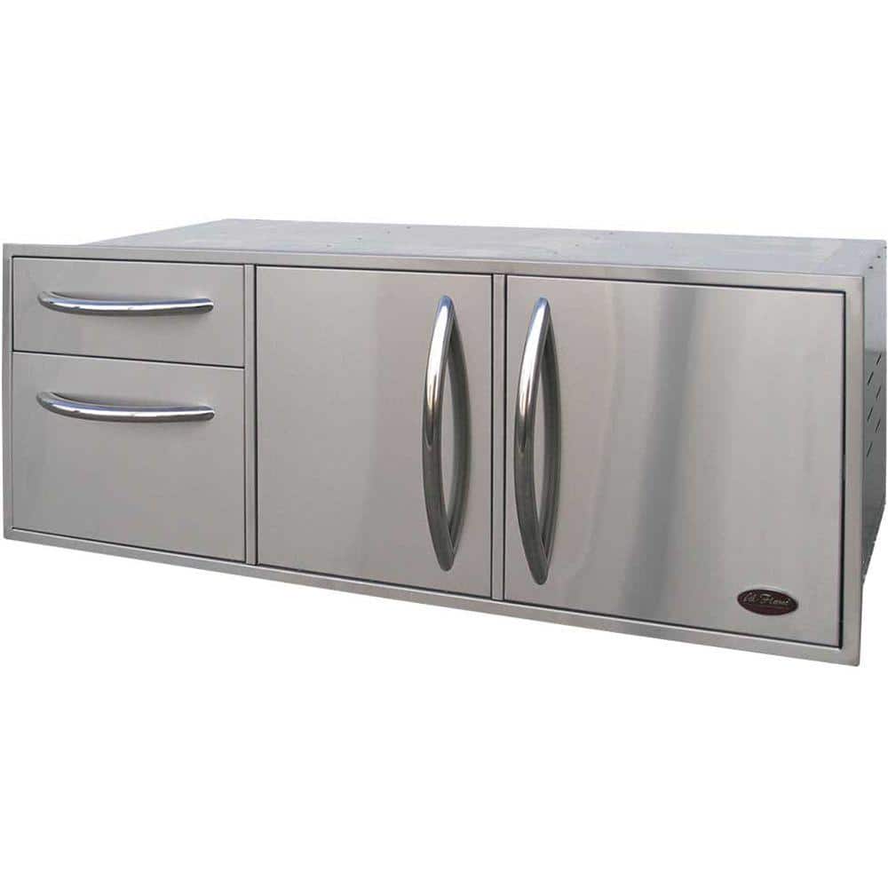 Cal Flame Outdoor Kitchen Stainless Steel Complete Utility Storage Set