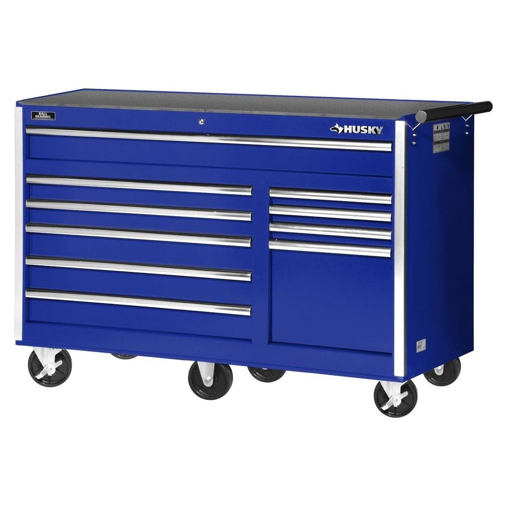 Husky 56 in. 10-Drawer Cabinet Tool Chest, Blue-VRB-5610BUHU - The Home