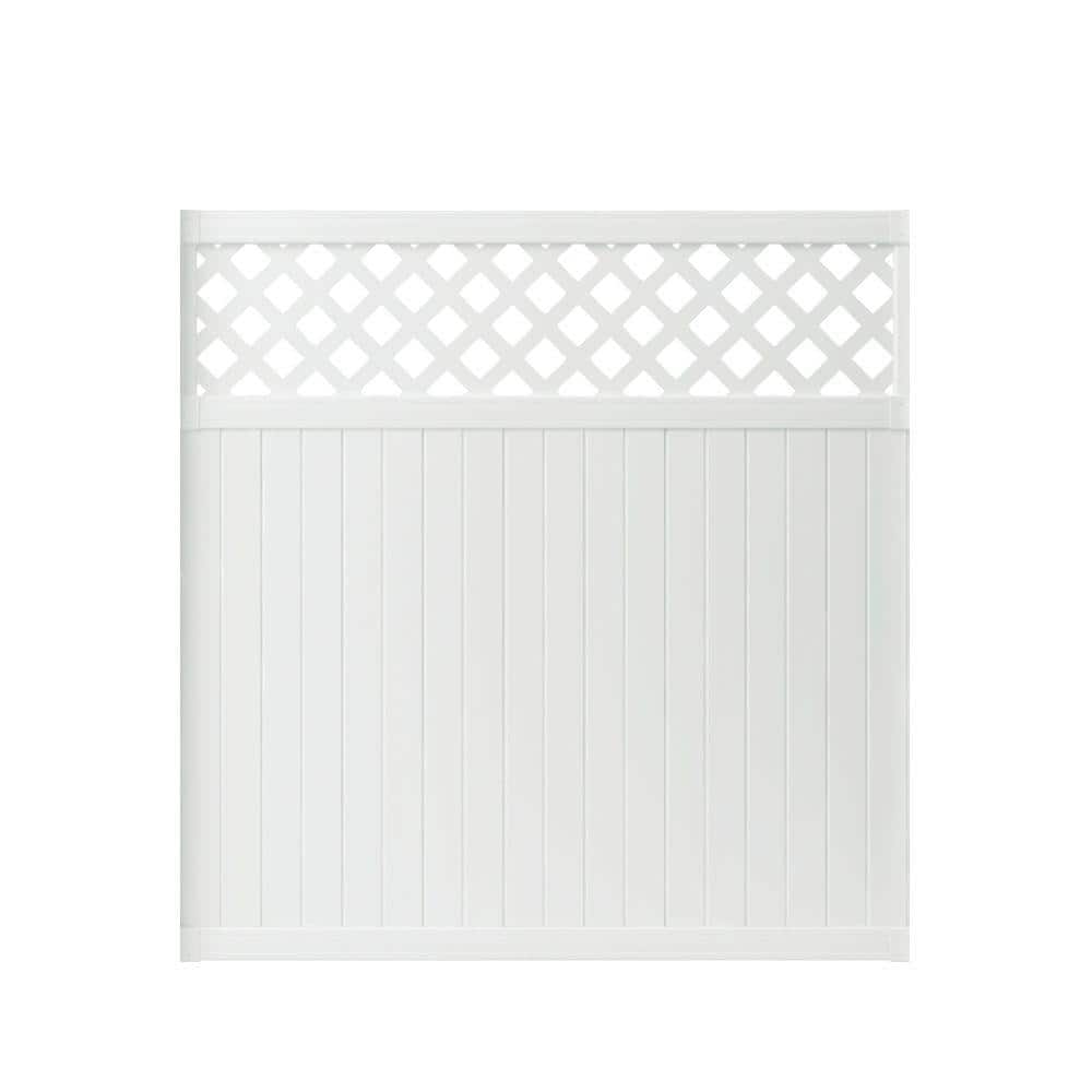 Veranda Lewiston 6 ft. H x 6 ft. W White Vinyl Lattice Top Fence Panel Shop Your Way Online
