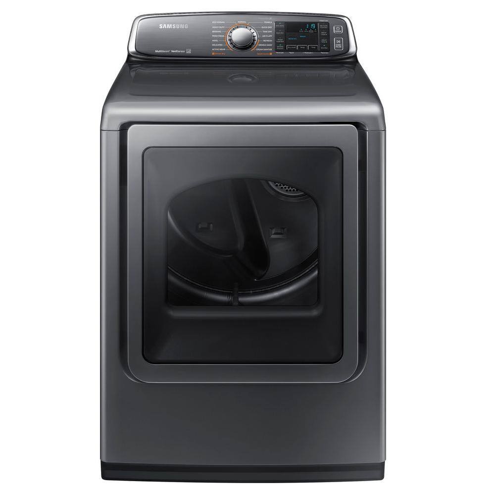 Samsung 7 4 Cu Ft Gas Dryer With Steam In Platinum ENERGY STAR 
