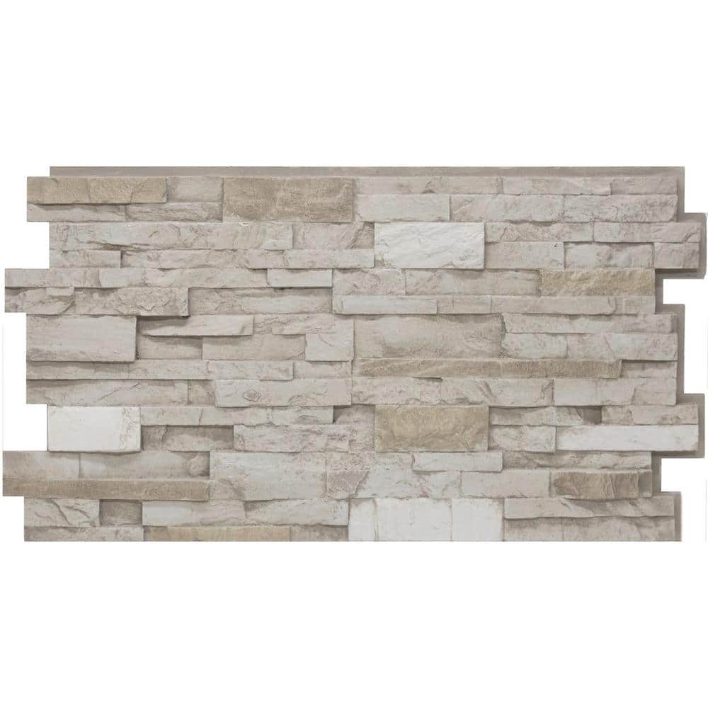 Urestone 24 in. x 48 in. Stacked Stone #45 Almond Taupe ...