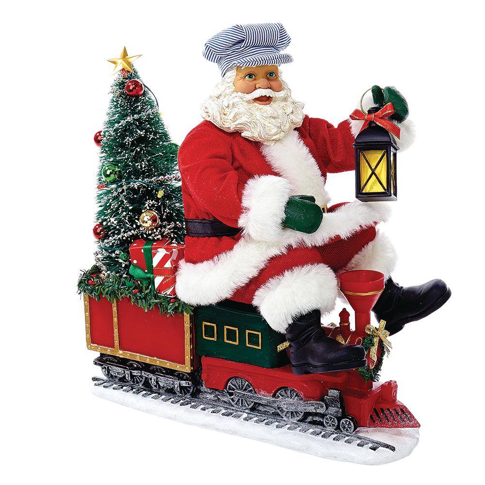 UPC 086131370205 product image for 9.5 in. Fabriche Battery-Operated Santa on Train with LED Tree | upcitemdb.com