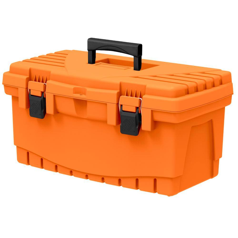 The Home Depot 19 in. Plastic Tool Box with Metal Latches and Removable