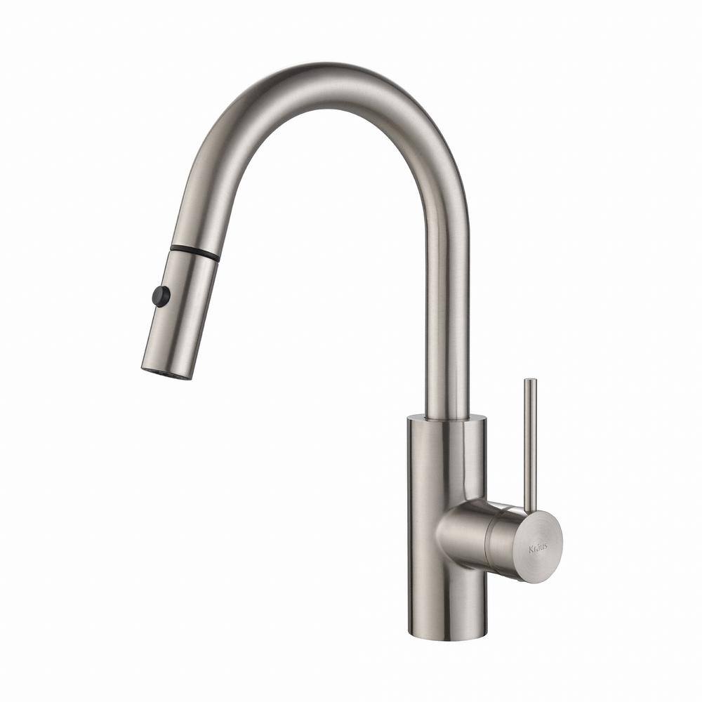 KRAUS Oletto Single Handle Pull Down Kitchen Faucet With Dual