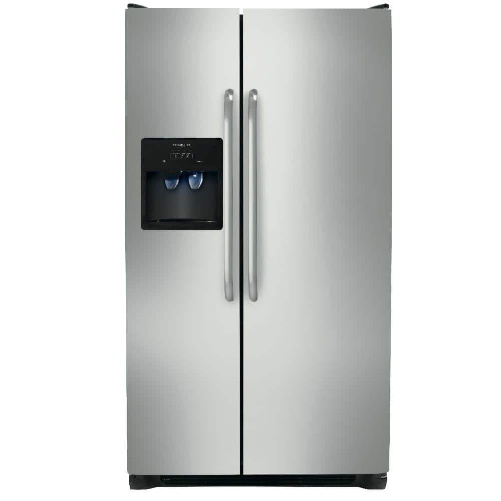 Frigidaire 25.54 cu. ft. Side by Side Refrigerator in Stainless Steel Frigidaire Side By Side Refrigerator Stainless Steel