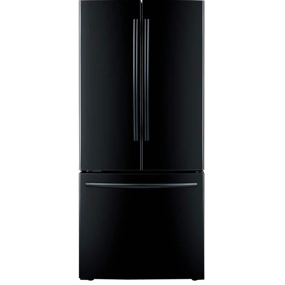 Samsung 33 in. W 17.5 cu. ft. French Door Refrigerator in Black ... - 33 in. W 17.5 cu. ft. French Door Refrigerator in Black, Counter