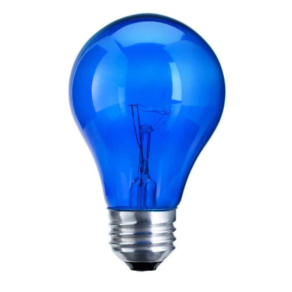 ... Incandescent A19 Transparent Blue Light Bulb-427567 - The Home Depot