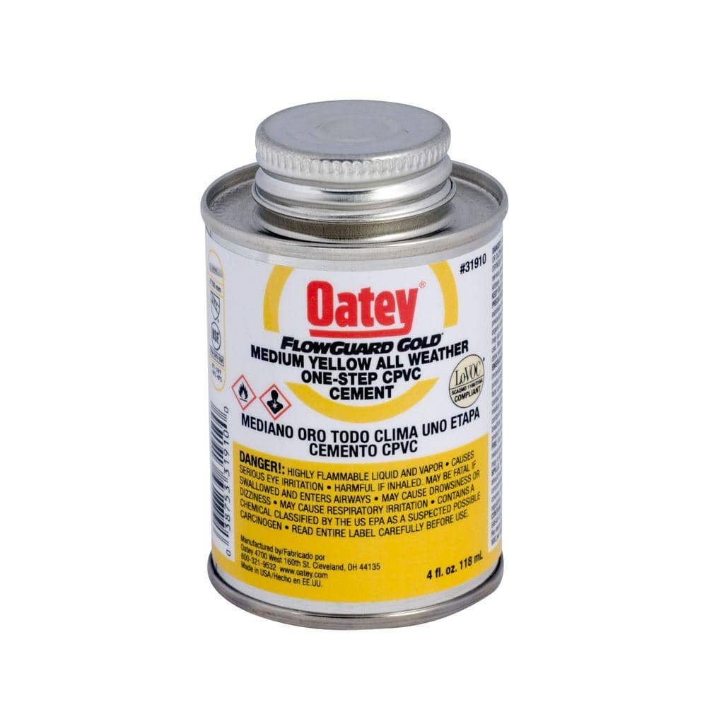 Oatey FlowGuard Gold 4 oz. CPVC Medium Yellow Cement-319101 - The Home