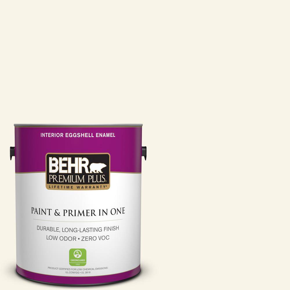 Behr Premium Plus 1gal Wd200 Pot Of Cream Zero Voc Eggshell Enamel Interior Paint image