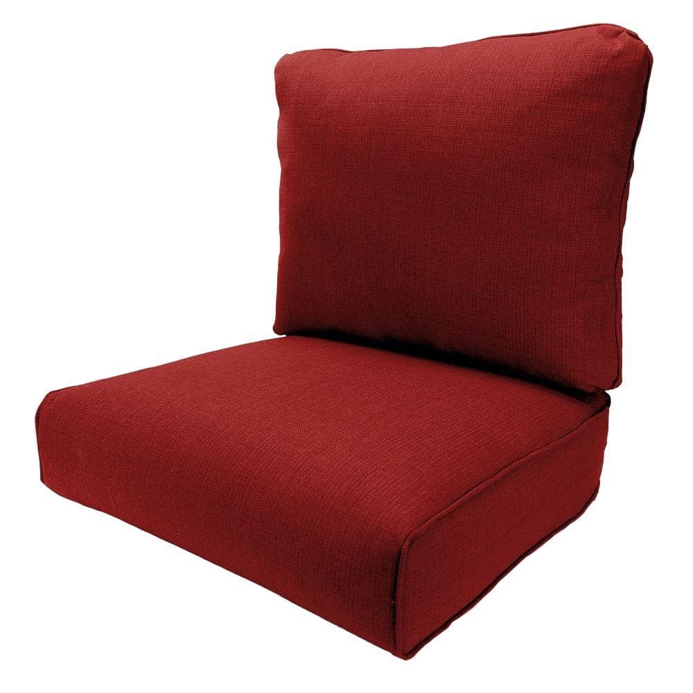 Hampton Bay Woodbury Chili Replacement Outdoor Lounge Chair Cushion