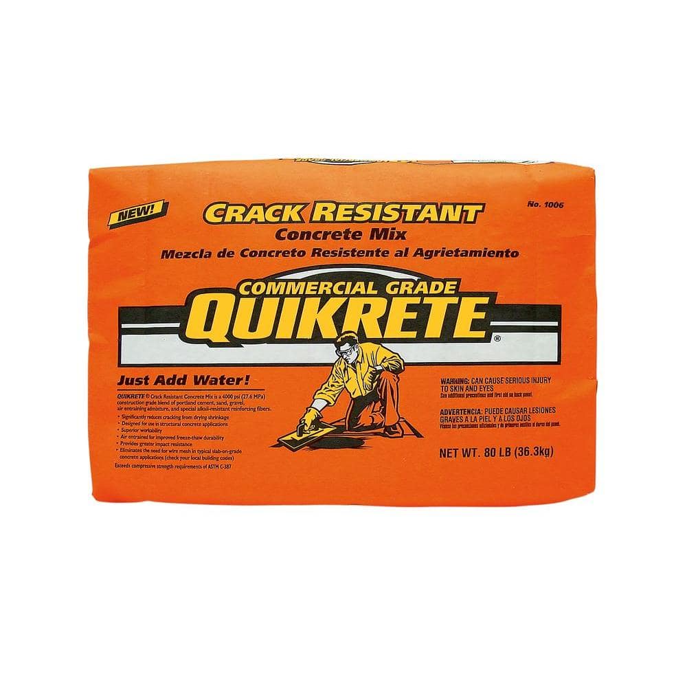 Quikrete 80 lb. Crack-Resistant Concrete-100680 - The Home Depot