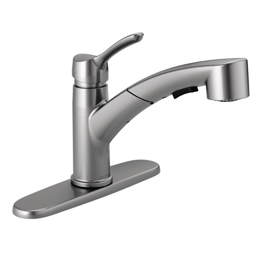 Delta linden single handle pullout kitchen faucet