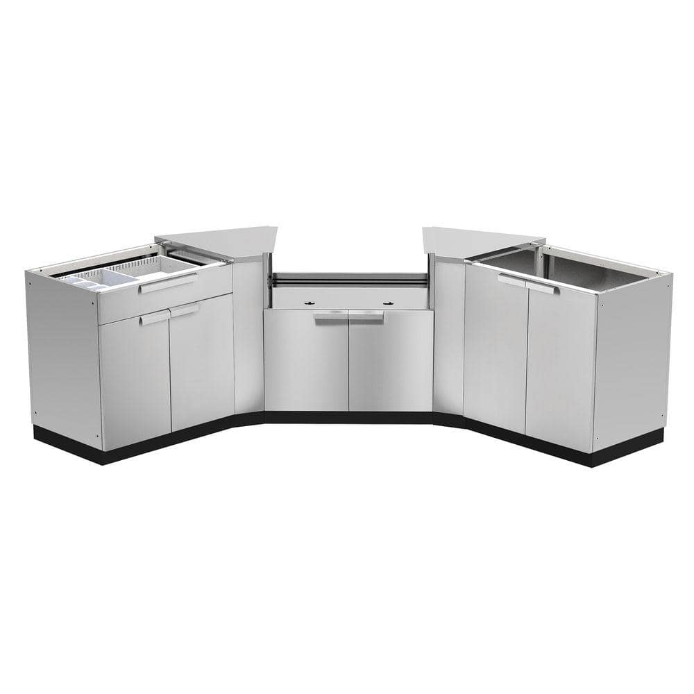 NewAge Products Stainless Steel Classic 5-Piece 86x36x86 in. Outdoor New Age Stainless Steel Cabinets