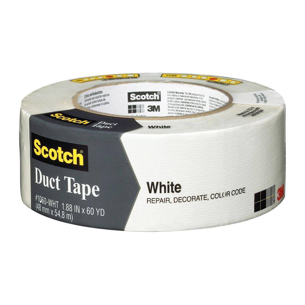 3M Scotch 1.88 in. x 60 yds. White Duct Tape1060WHTA The Home Depot