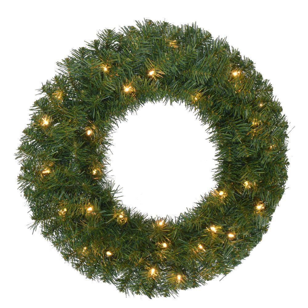 24”Pre-Lit Christmas Wreaths for Front Door Outside DDHS Large Christmas Wreath with Lights, Large Red Bow and Colored Balls,Battery Operated with Timer  Christmas Wreath for Home Xmas Decoration