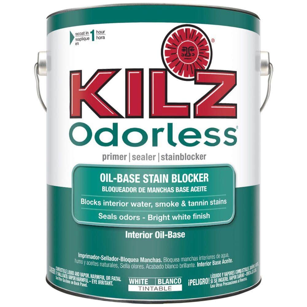 KILZ Odorless 1 gal. White Oil-Based Interior Primer, Sealer and Stain