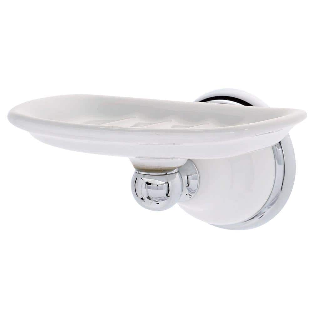 UPC 011296206687 product image for Gatco Soap Dishes Franciscan Wall-Mounted Soap Dish in Porcelain/Chrome grey 528 | upcitemdb.com