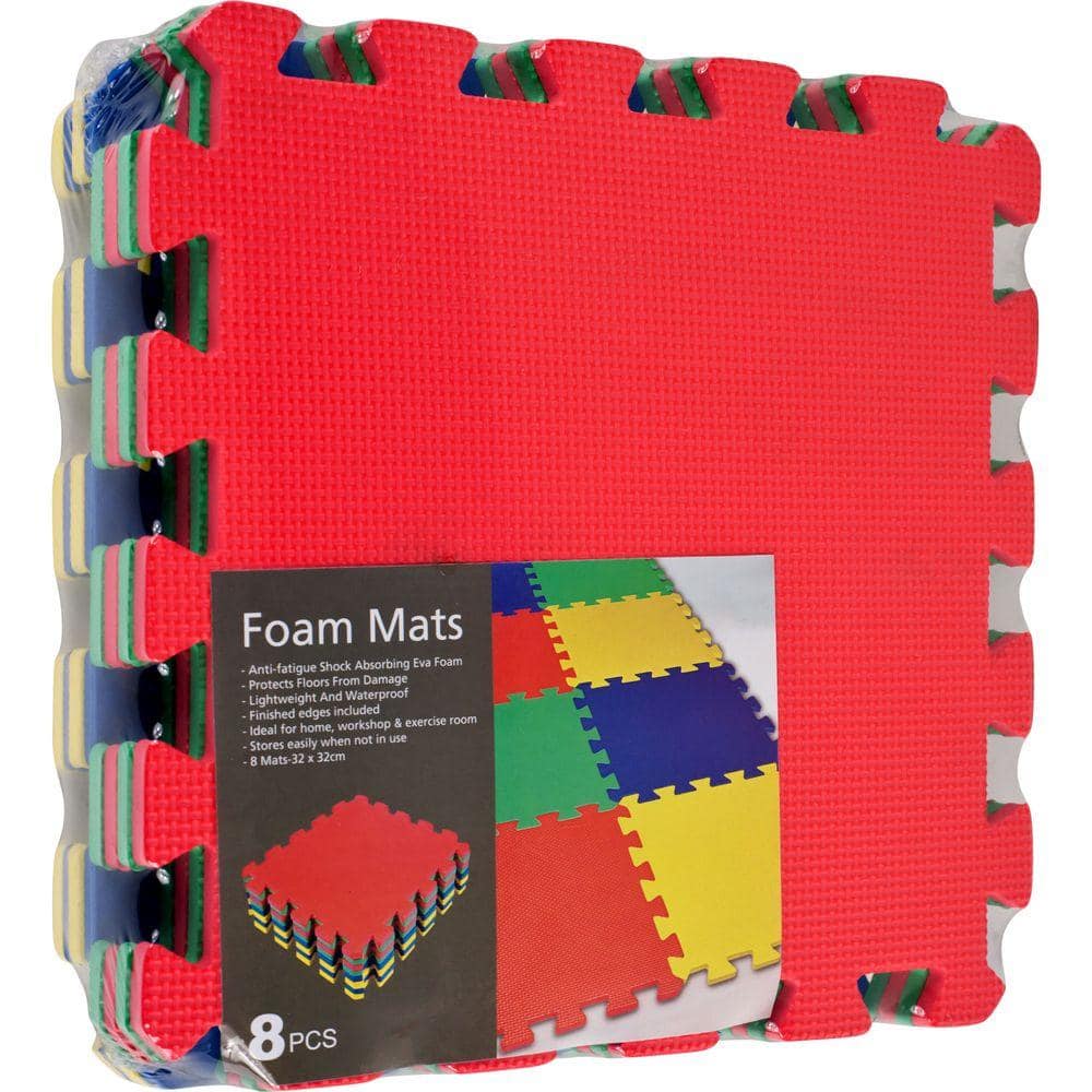 Trademark Games Multi-Color EVA Foam Exercise Mat (8-Piece)-80-32321 ...