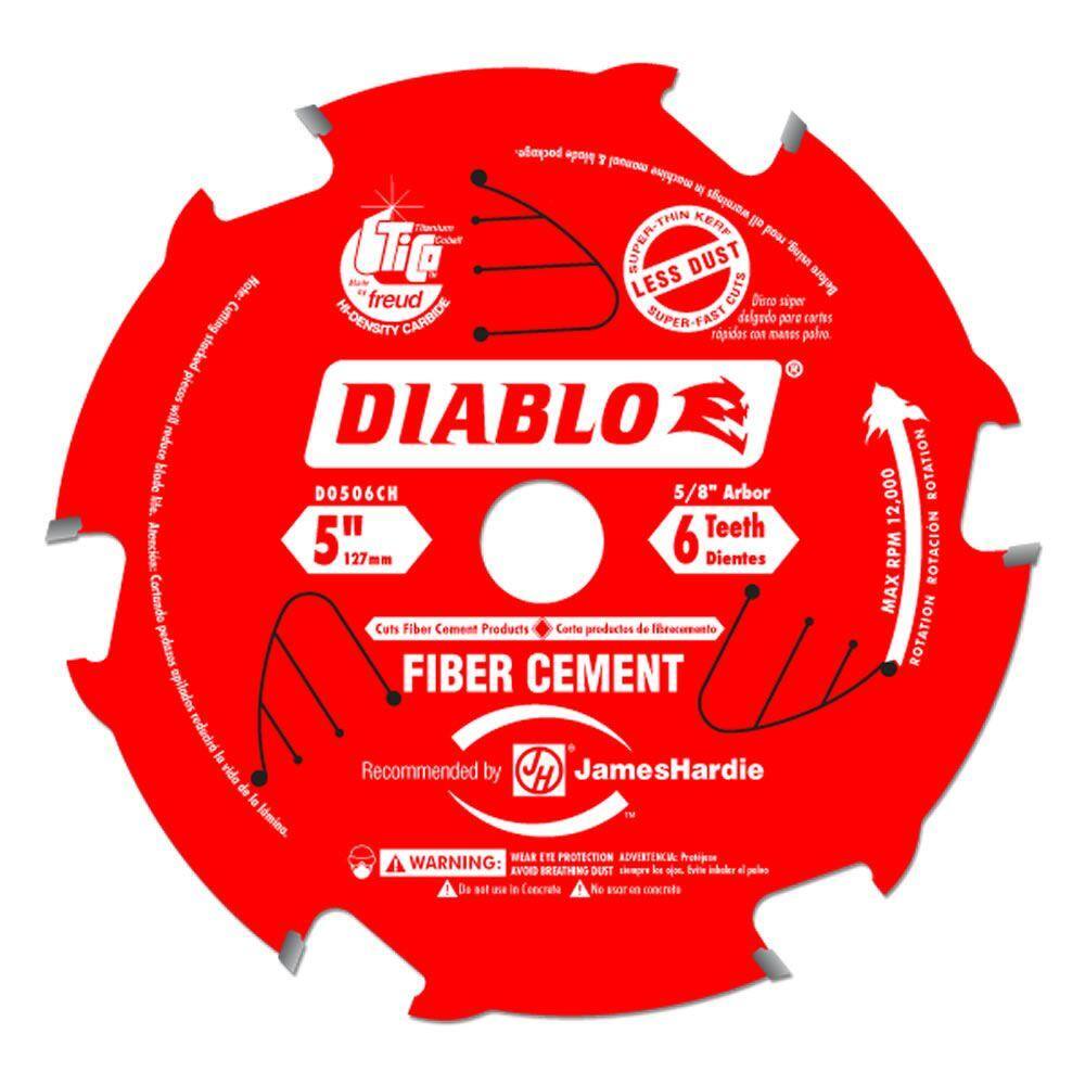Diablo 5 in. x 6 Tooth Fiber Cement Saw Blade-D0506CH - The Home Depot