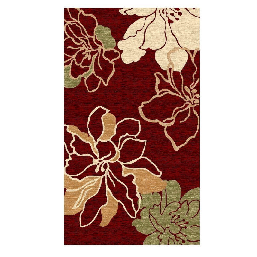 Linon Home Decor Milan Collection Red and Ivory 8 ft. x 10 ft. 3 in