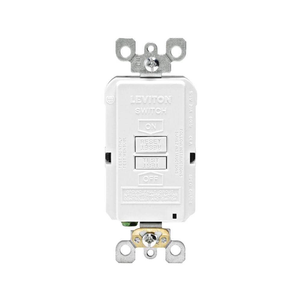 Leviton 20 Amp 125-Volt Combo Self-Test Blank Face GFCI Outlet, White-R98-GFRBF-0KW - The Home Depot
