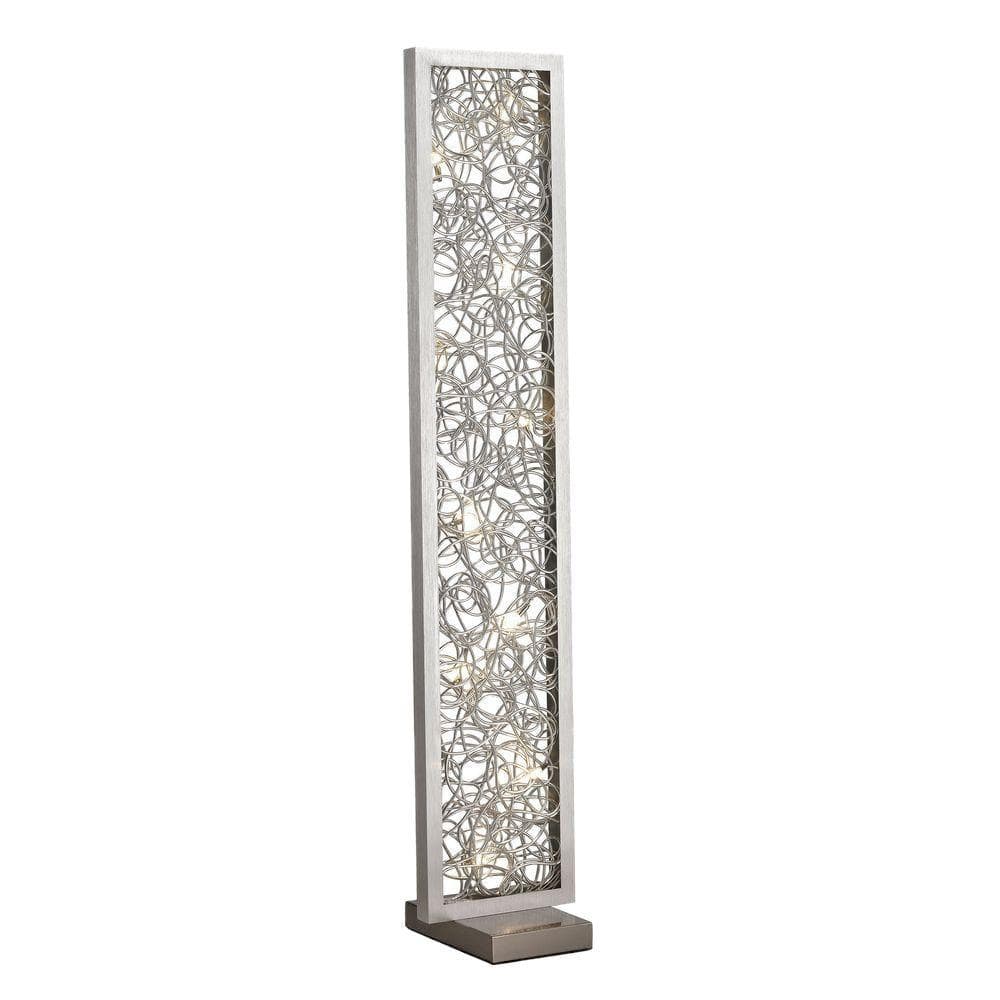 Basinger 60 in. Silver Abstract Metalwork LED Floor Lamp ...