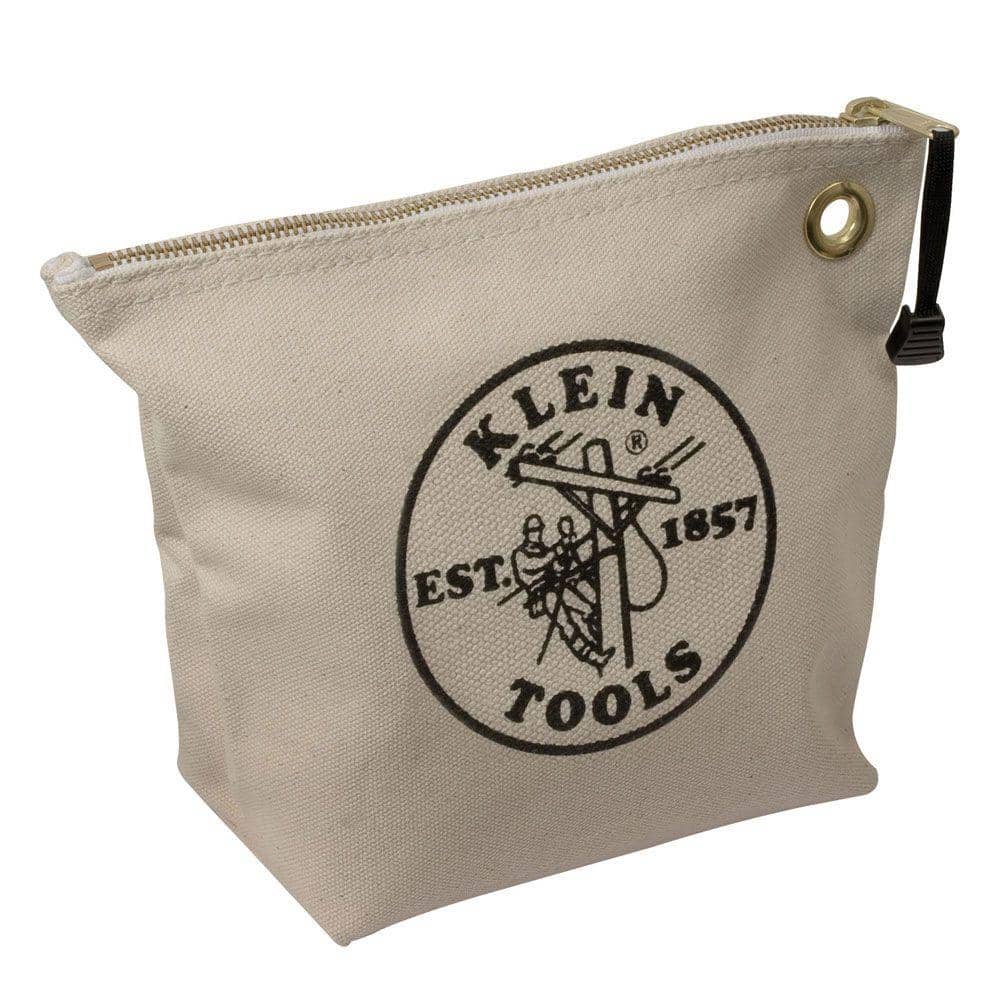 Klein Tools Consumables Natural Canvas Zipper Bag-5539NAT - The Home Depot