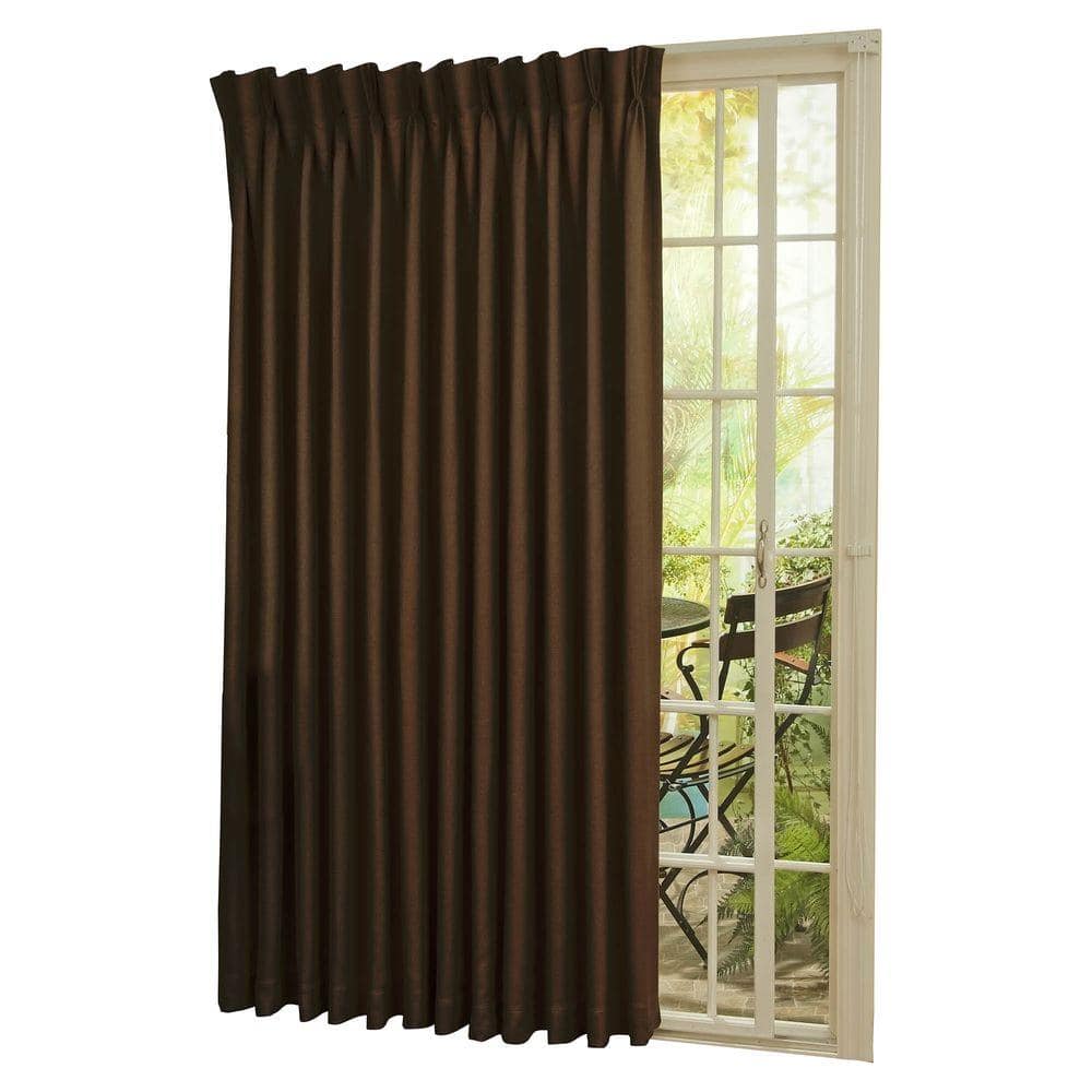 Eclipse Thermal Blackout Patio Door 84 in. L Curtain Panel in Espresso