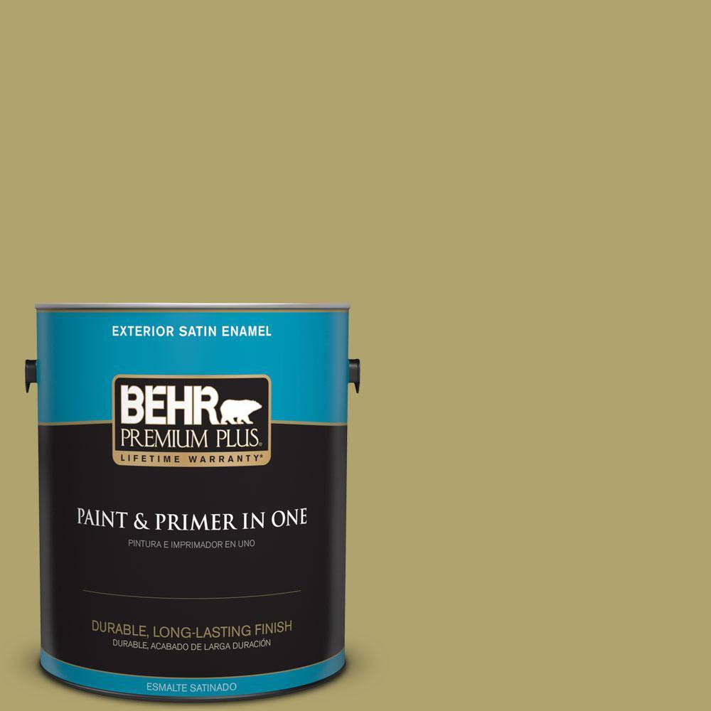 Behr Premium Plus 1 Gal Hdcwr1510 Green Bean Casserole Satin Enamel Exterior Paint image