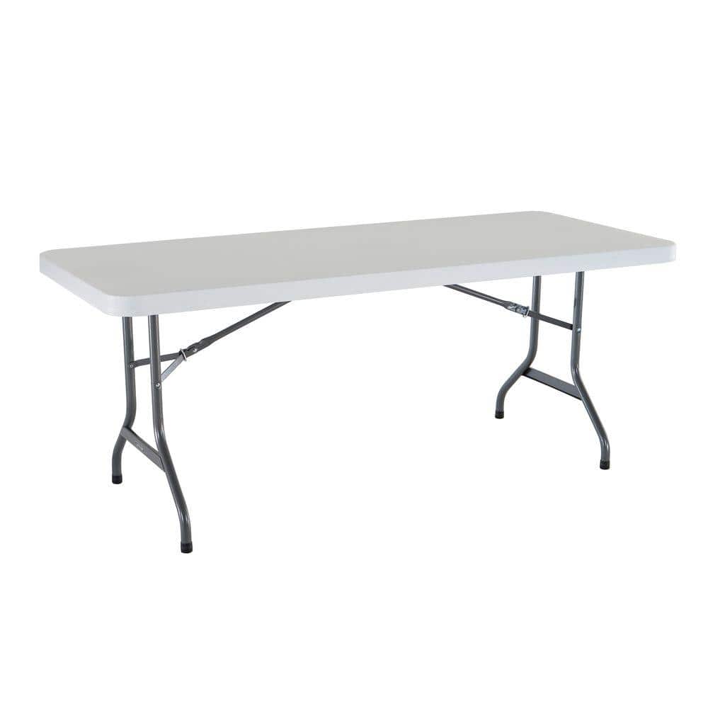 Lifetime 6 ft. Granite Folding Utility Table in White-22901 - The Home ...
