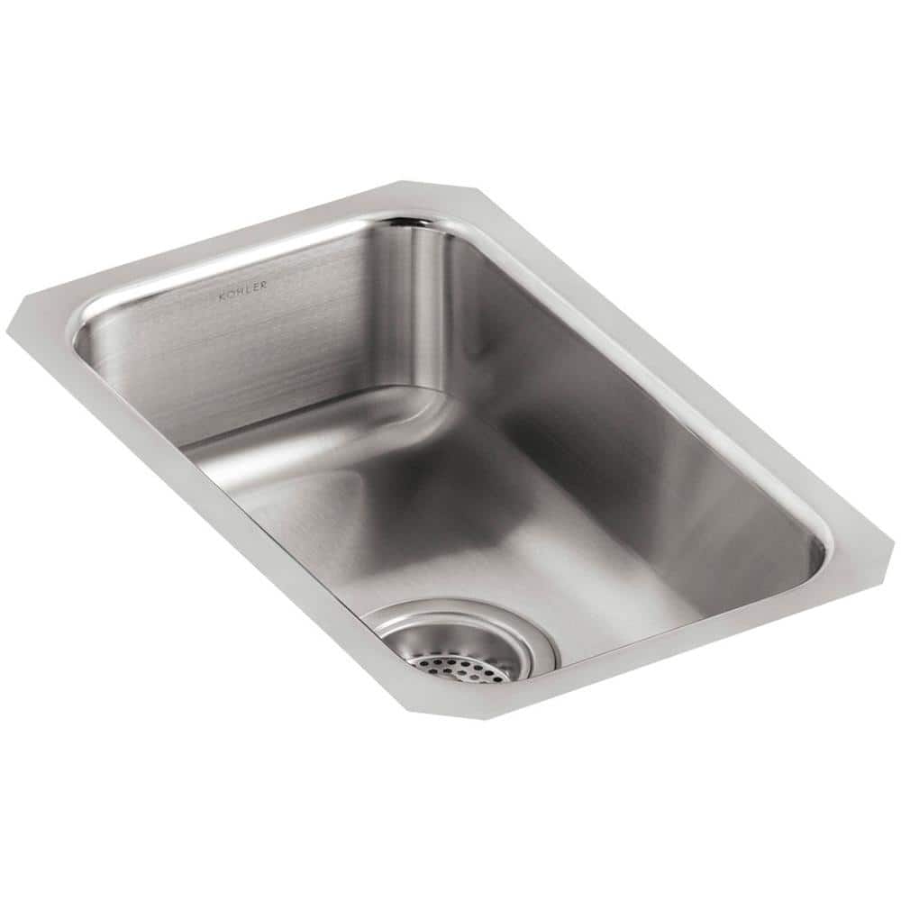 KOHLER Undertone Undermount Stainless Steel 11 in. Single Bowl Kitchen Kohler Undermount Stainless Steel Sink