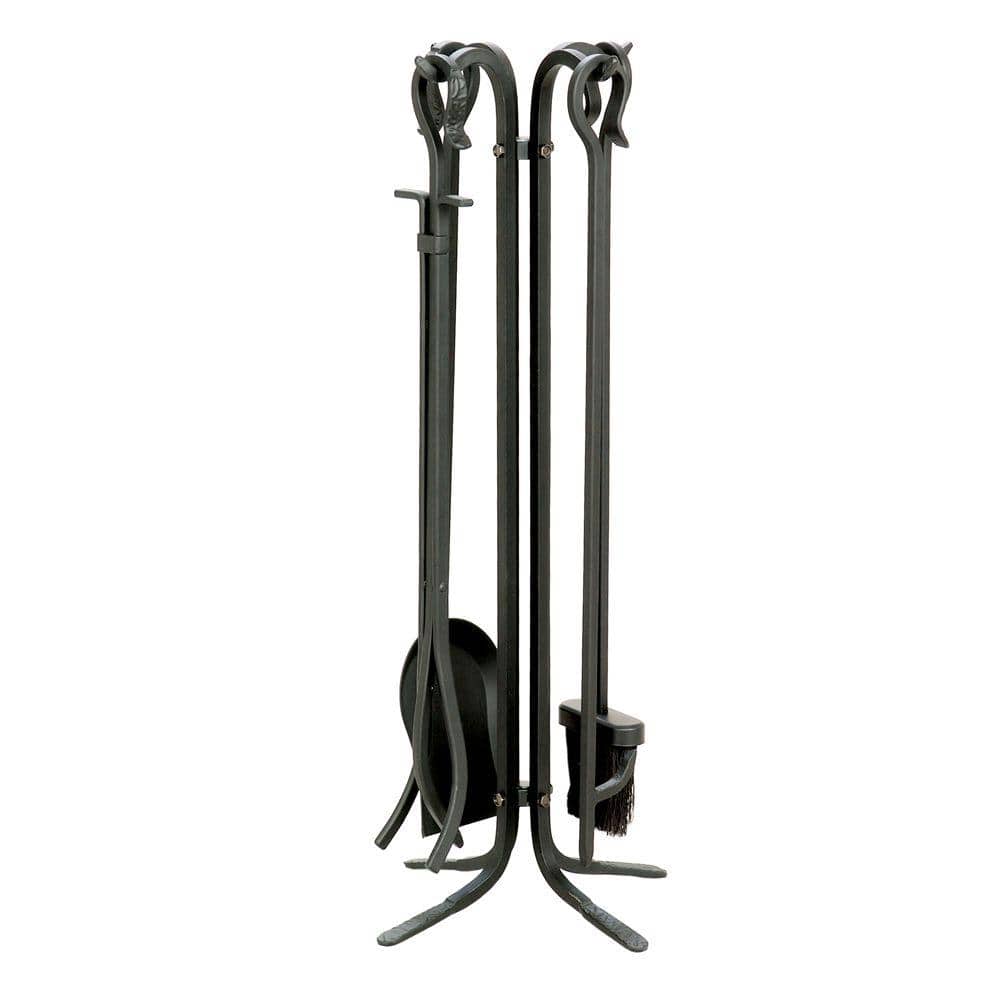 Visit The Home Depot to buy UniFlame Black Wrought Iron Fireplace Tool Set (5-Piece) F-11140