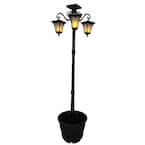 Nature Power Heritage 3-Lamp Solar Powered Flame Effect LEDs with 18.5" Planter