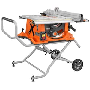 RIDGID 15-amp 10 in. Heavy-Duty Portable Table Saw with Stand-R4513