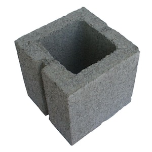 8 in. x 8 in. x 8 in. Gray Concrete Half Block-100002885 - The Home Depot