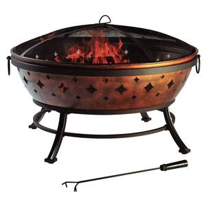 Hampton Bay 36 in. Steel Collette Fire Pit with Spark ...