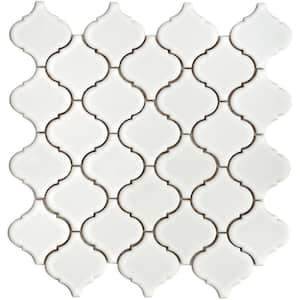 Merola Tile Lantern 12-1/2 in. x 12-1/2 in. White Porcelain Mesh-Mounted Mosaic Tile