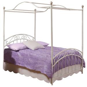 ... Emily Full-Size Canopy Bed in White-1864BFPR - The Home Depot