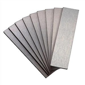 Aspect 2 in. x 8 in. Metal Backsplash Tile in Course Stainless-A23 ...