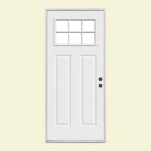 JELD-WEN Craftsman 6-Lite Primed Steel Entry Door