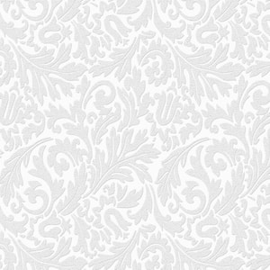 Paintable Wallpaper on Living 1 Double Roll  Covers 56 Square Ft   Damask Paintable Wallpaper