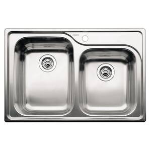 ... Drop- In Stainless Steel 33x22x8 1-Hole 1-34 Bowl Kitchen Sink