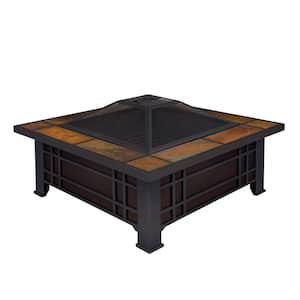 Real Flame Morrison 34 in. Wood Burning Fire Pit-906-BK ...