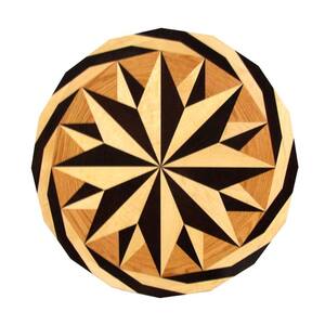  24 in. Circular Medallion Unfinished Decorative Wood Floor Inlay MC001