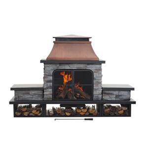 Sunjoy Seneca 51 in. Wood Burning Outdoor Fireplace-L-OF083PST-2 - The ...