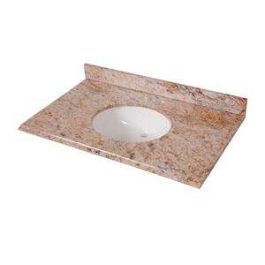 St. Paul 37 in. x 22 in. Stone Effects Vanity Top in Tuscan Sun with White Basin