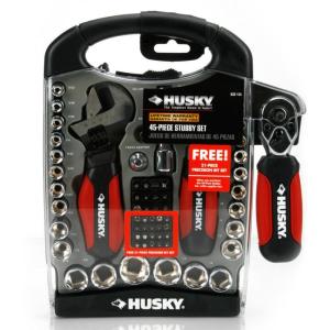 Husky 45-Piece Stubby Combination Wrench and Socket Set 007-40